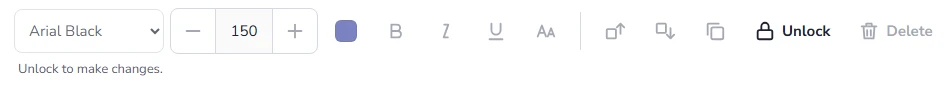 Toolbar for a locked layer: every tool dimmed except Unlock, with the note Unlock to make changes